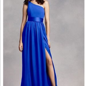 One Shoulder Dress with Satin Sash